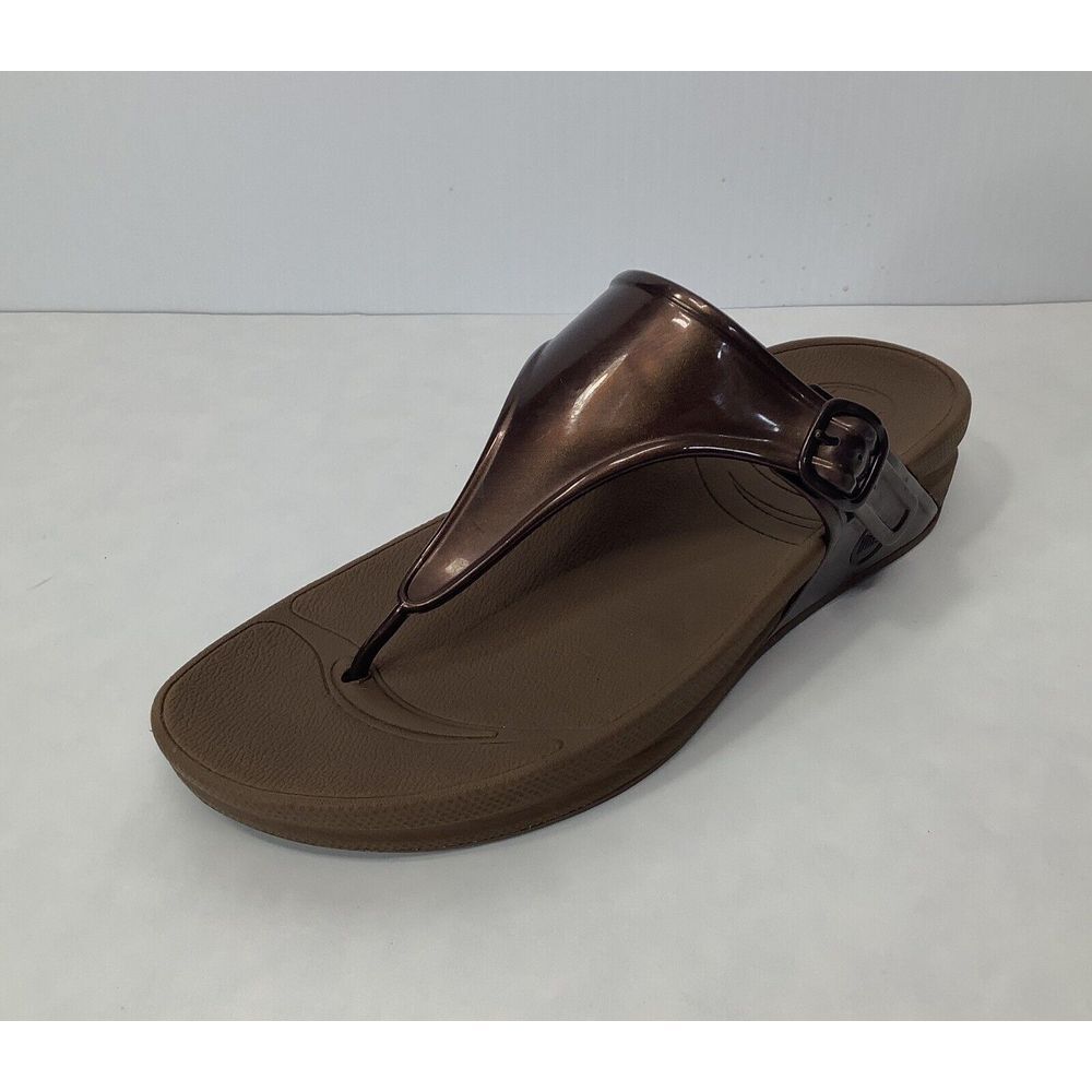 Fitflop Women Sandal Lulu Size 9 M Toning‎ Toe Thong Shoe Bronze Brown 403-012